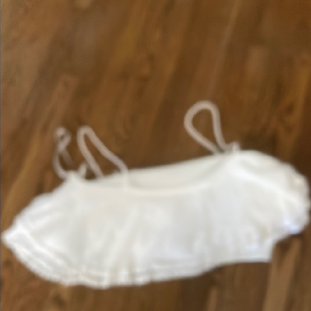 White Ruffled Crop Top